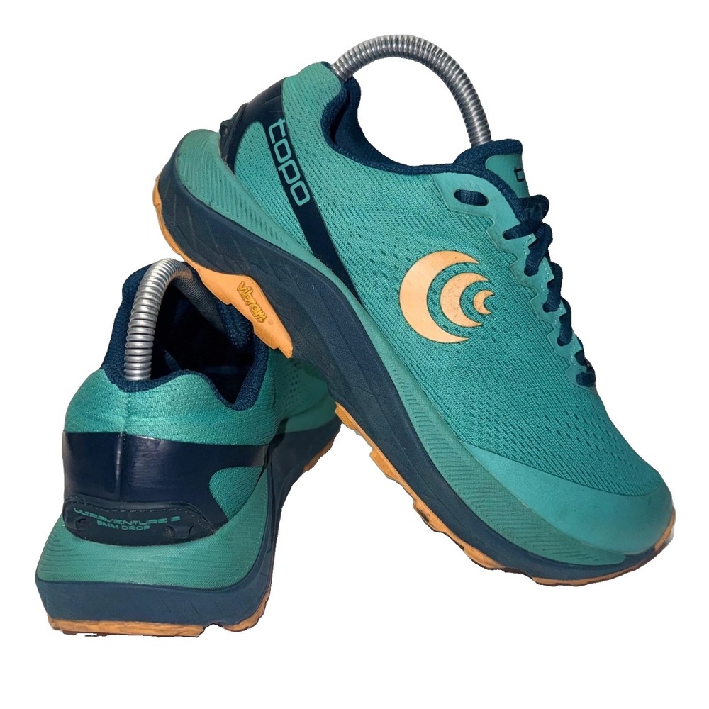 Topo Ultraventure 3 Running Shoes Womens 8.5 Teal Trail Vibram 5mm Drop